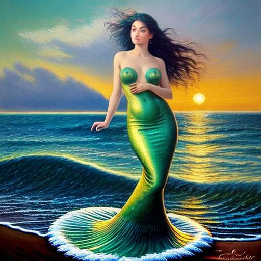 Mermaid with Waves Midjourney Prompt - Create Your Own Underwater Dreamscape - Socialdraft
