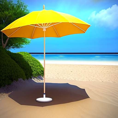 Beach Umbrella Midjourney Creation for Customized Coastal Art - Socialdraft