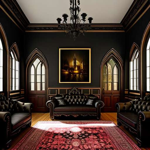 Gothic Mansion Interior Portrait - Customizable Midjourney Prompt - Socialdraft