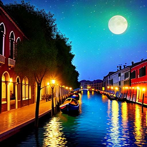 "Midjourney Moonlit Canal Ride" Prompt - Create Stunning Canal Scene with Text-to-Image Model - Socialdraft