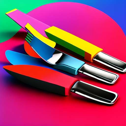 Bright and Bold Utensil Set Midjourney Prompts - Customizable Text-to-Image Creations - Socialdraft
