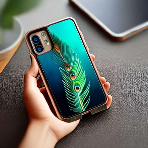 "Earthy Peacock Feather" Midjourney Phone Case Prompt - Socialdraft
