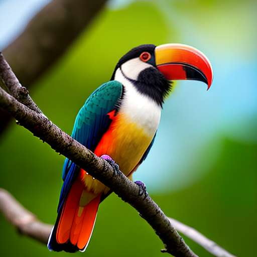 Rainforest Toucan Midjourney Prompt - Customizable Tropical Bird Art - Socialdraft