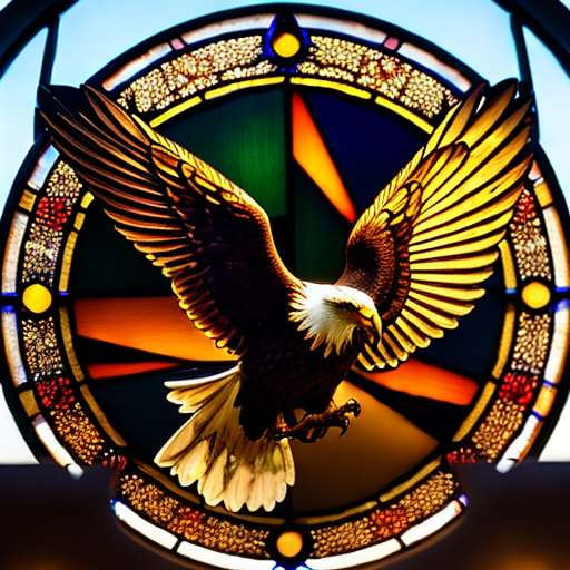 Eagle in Flight Stained Glass Midjourney Prompt - Socialdraft