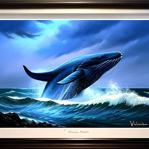 Blue Whale Watching Portrait Midjourney Prompt - Recreate Stunning Underwater Scenes with Ease! - Socialdraft