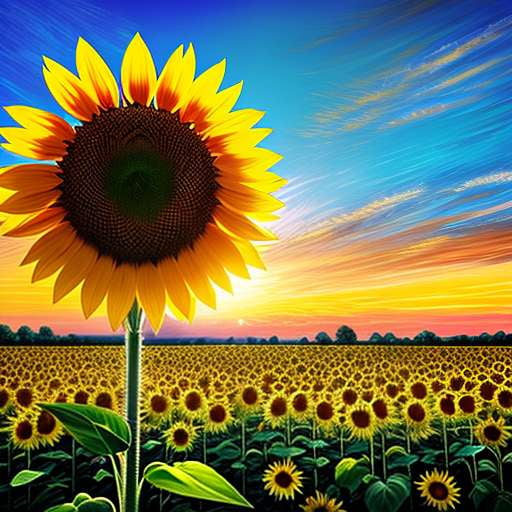 "Sunflower Sunset" Customizable Midjourney Prompt for Stunning Text-to-Image Results - Socialdraft