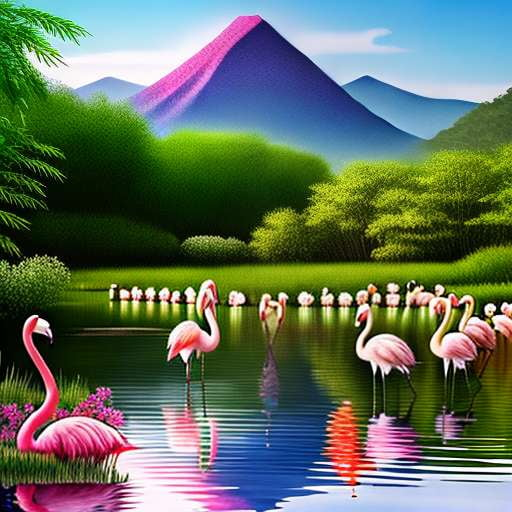 Flamingo Sanctuary Midjourney Image Prompt for Custom Art Creation - Socialdraft
