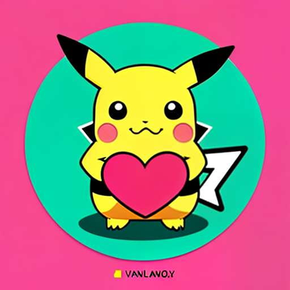 Pikachu Valentine's Day Chibi Midjourney Prompt - Customizable Pokemon Art - Socialdraft