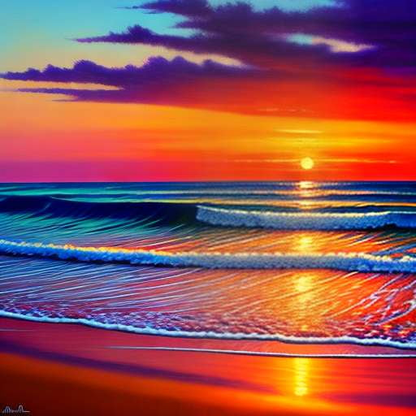 Beach Sunset Midjourney Prompt for Stunning Image Generation - Socialdraft