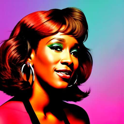 Whitney Houston Pop Art Midjourney Prompt - Customizable for Unique Masterpieces - Socialdraft