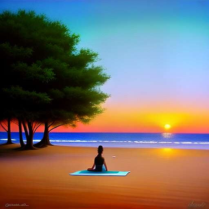 Beach Sunset Yoga Midjourney Prompt - Socialdraft