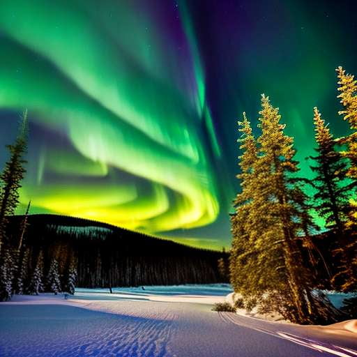 "Northern Lights Forest" Midjourney Image Prompt - Create your own custom masterpiece - Socialdraft