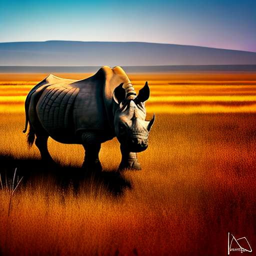 Black Rhino Midjourney Image Prompt - Customizable Wildlife Art - Socialdraft