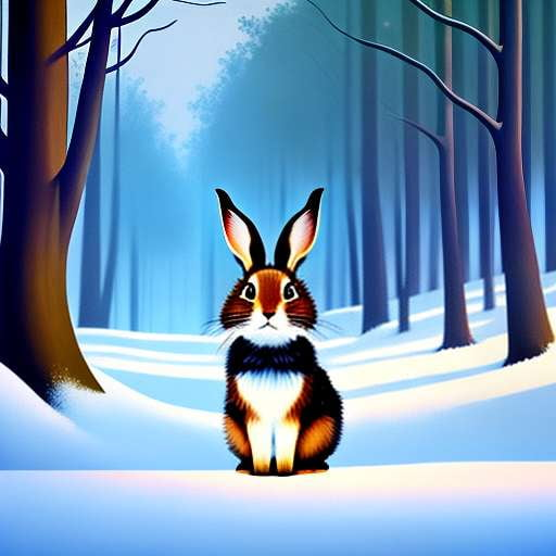 Midjourney Bunny in Winter Forest Prompt - Socialdraft