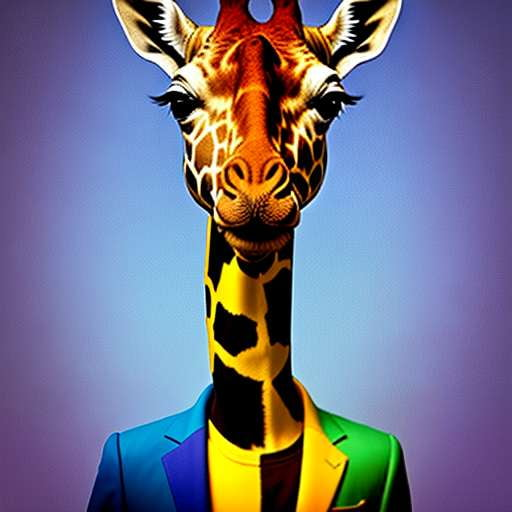 Giraffe in a Blazer Midjourney Prompt – Customizable Animal Art Creation - Socialdraft
