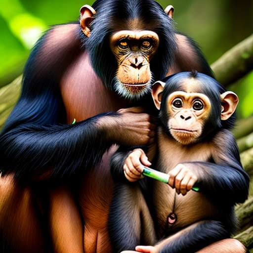 Chimpanzee Family Midjourney Prompt - Socialdraft