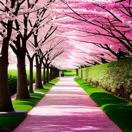 Cherry Blossom Pathway Midjourney Prompt for Beautiful Landscape Art - Socialdraft