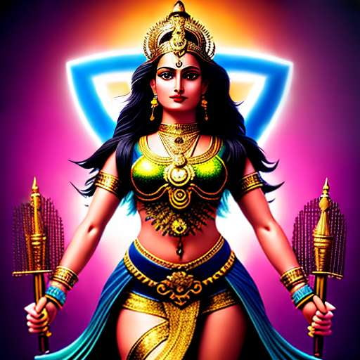 Indian Mythology Portrait Midjourney Prompt: Create Your Own Custom Gods and Goddesses - Socialdraft