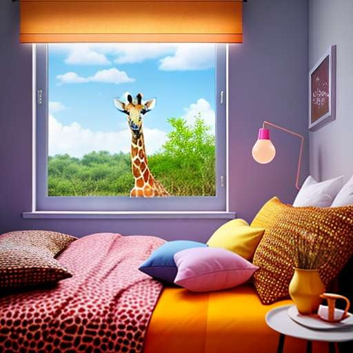 Happy Giraffe in Bed Midjourney Prompt - Socialdraft