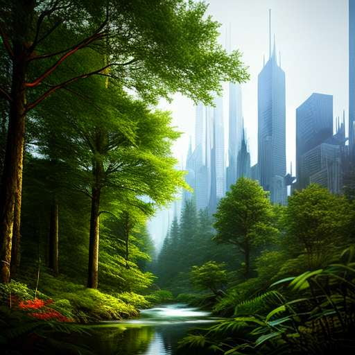Enchanted Forest Cityscape Midjourney Creation - Socialdraft