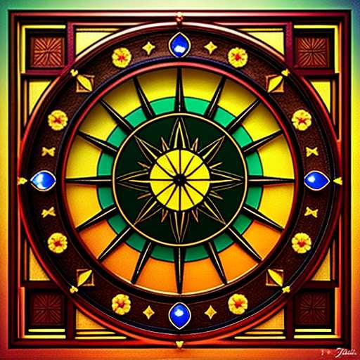 Geometric Zodiac Stained Glass Midjourney Prompt - Customizable Astrological Art - Socialdraft