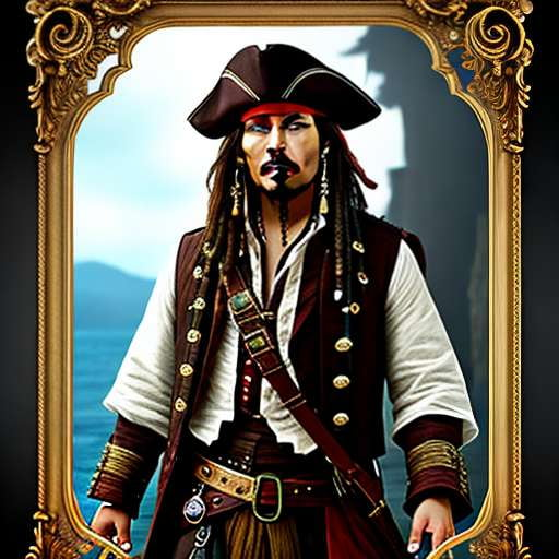 Pirate Captain Jack Sparrow Costume Midjourney Prompt - Customizable and Unique - Socialdraft