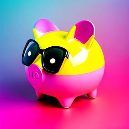 Rainbow Piggy Bank - Custom Midjourney Creation - Socialdraft