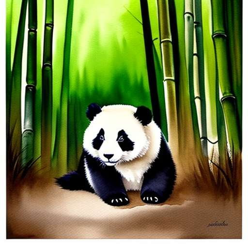 Mandala Panda in Bamboo Forest Image Midjourney Prompt - Socialdraft