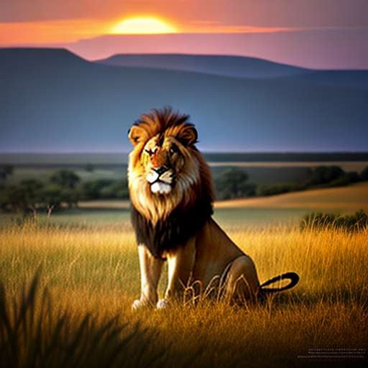 Lion in the Grass Midjourney Prompt: Create Your Own Majestic Wildlife Art - Socialdraft