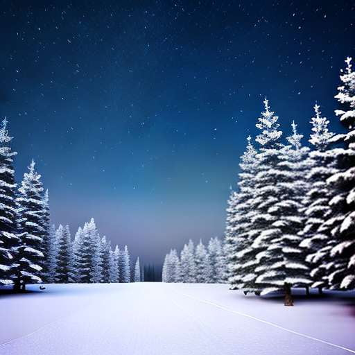 Snowy Night Hologram Midjourney Prompt for Stunning Winter Art - Socialdraft