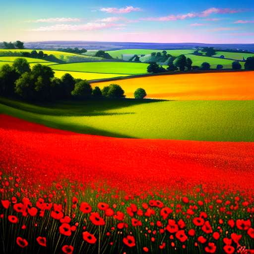 "Poppy Field" Text-to-Image Midjourney Prompt for Customizable Art Creation - Socialdraft