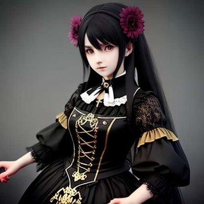 Gothic Lolita Anime Character Creation Prompt: Midjourney 3D Generation - Socialdraft