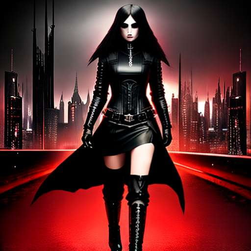 "Customizable Cyber Gothic Knee High Boots Midjourney Prompt" - Socialdraft