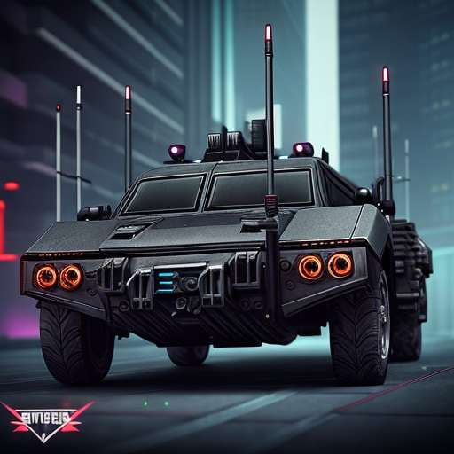 Midjourney Cyberpunk Swat Team Vehicle Prompt - Socialdraft