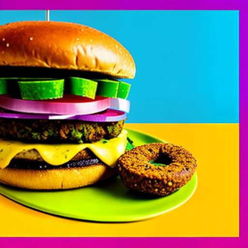 Falafel Pretzel Bun Burger - Customizable Midjourney Prompt - Socialdraft