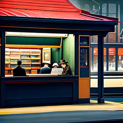 Train Station News Stand Midjourney Prompt - Generate Your Own Custom Image - Socialdraft