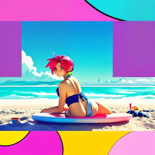 Anime Beach Day Midjourney Prompt - Create Your Own Anime Character at the Beach - Socialdraft