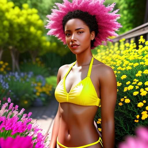 Yellow Flower Bikini Midjourney Prompt - Customizable Swimwear Design - Socialdraft
