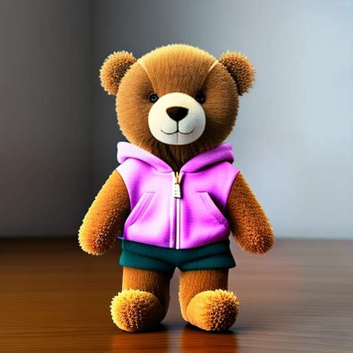 Teddy Bear Hooded Shorts Midjourney Prompt - Unique Customizable Design - Socialdraft