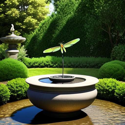 Dragonfly Solar Urn Midjourney Prompt for a Stunning Outdoor Fountain Sculpture - Socialdraft
