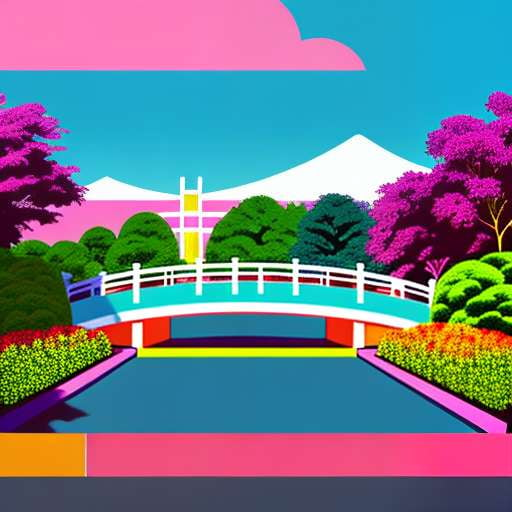 Pop Art Japanese Bridge Prompt: Customizable Midjourney Image Generation - Socialdraft