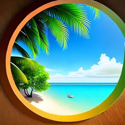 Midjourney Island Oasis Sticker Prompt for Unique Tropical Art Creation - Socialdraft