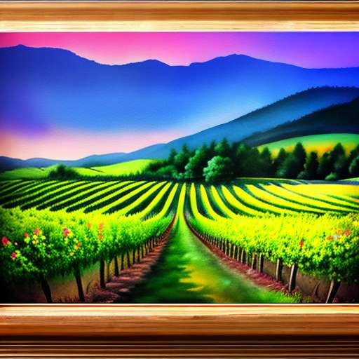 Vineyard Sunset Landscape Midjourney Prompt - Customizable Text-to-Image Creation - Socialdraft
