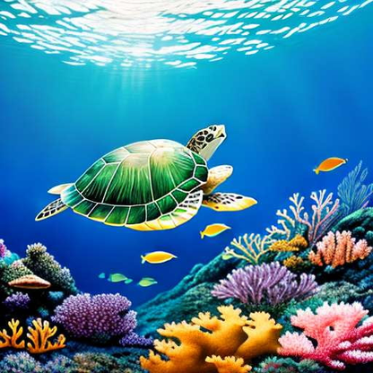 "Create Your Own Green Sea Turtle Masterpiece with Midjourney Prompt" - Socialdraft