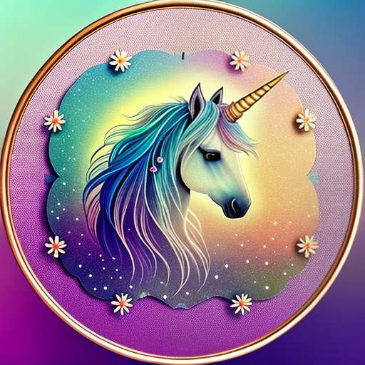 Boho Chic Unicorn Embroidery - Midjourney Image Generator - Socialdraft