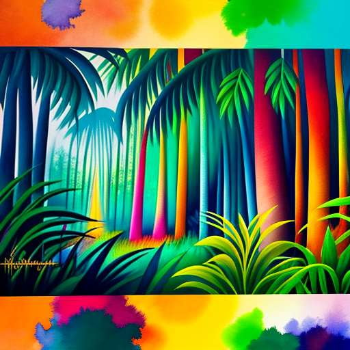 Jungle Watercolor Imaginary Illustrations Midjourney Kit - Socialdraft