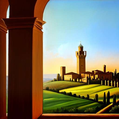 San Gimignano Towers Midjourney Art Prompt for Custom Paintings and Designs - Socialdraft