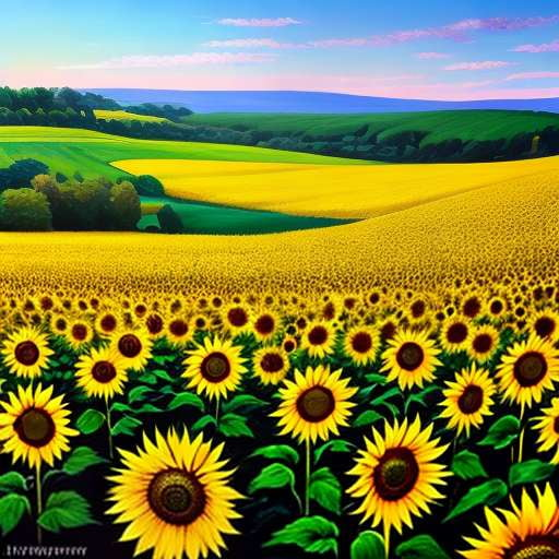 "Sunflower Meadow" Midjourney Image Prompt for Creative Customization - Socialdraft