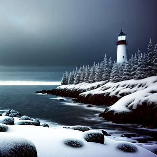 "Snowy Lighthouse" Midjourney Prompt - Create Your Own Wintry Masterpiece - Socialdraft