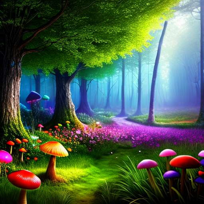 "Magical Mushroom Forest" - Customizable Midjourney Prompt for Unique Art Creation - Socialdraft